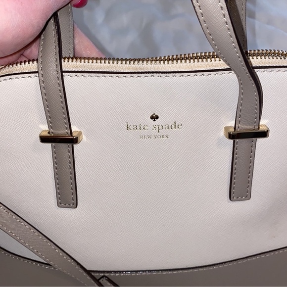 Kate Spade Leather Handbag/Satchel/Crossbody Cedar Street Maze Ivory Beige - Picture 13 of 15